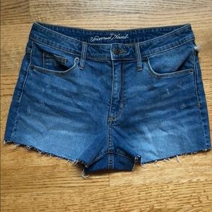 High waisted cut off denim shorts